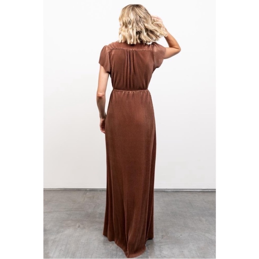 Baltic Born Athena Pleated Maxi Dress | Bronze - Picture 3 of 7